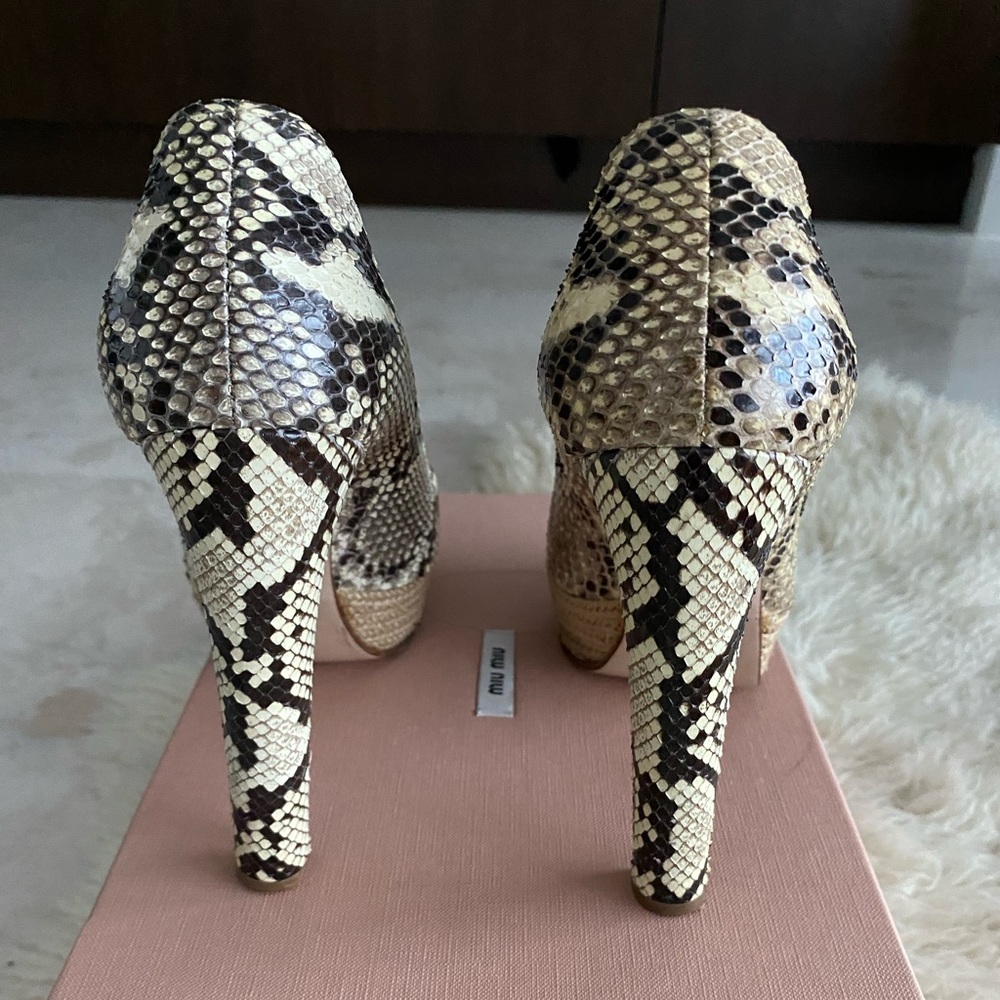Miu Miu Python Pitone Heels 7 1/2 - image 7